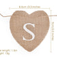 DS. DISTINCTIVE STYLE Cards Banner 9 x 9cm Heart Jute Burlap Banner Jute Garland for Party Decoration, Photo Prop, Wedding
