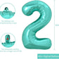 TONIFUL 40 Inch Large Teal Blue Number 25 Balloons Giant Digital 25 or 52 Helium Balloons, Foil Mylar Big Number Balloons for 25