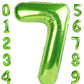 40 Inch Number 7 Balloon, Light Green Jumbo Large Seven Birthday Party Supplier, Mylar Foil Big Balloon Number For 7 17 27 70 En