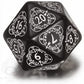 Q-Workshop D20 Level Counter Black & White Die