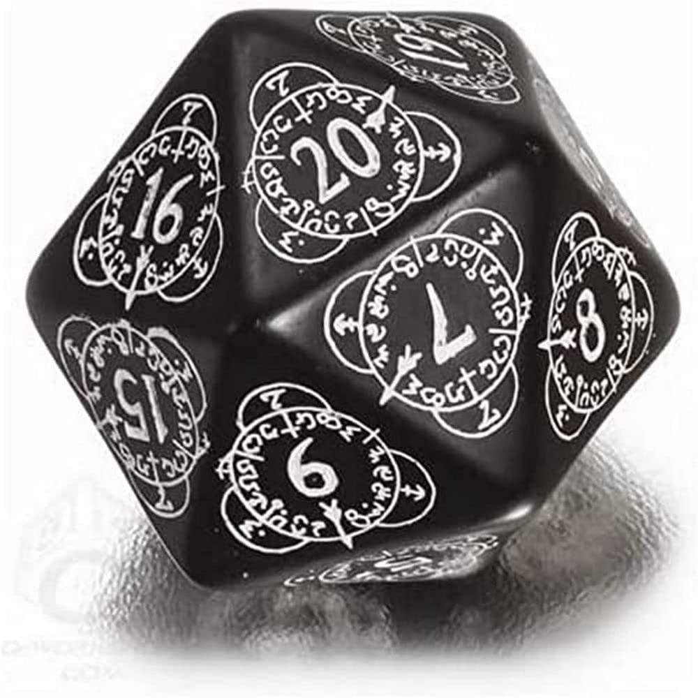 Q-Workshop D20 Level Counter Black & White Die