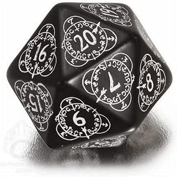 Q-Workshop D20 Level Counter Black & White Die