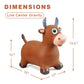 HotMax Bouncy Bull Hopping Horse Toy, Inflatable Rubber Ride-On for Kids, Medium, Brown Cow, Perfect Birthday Gift for 2-4 Year Olds