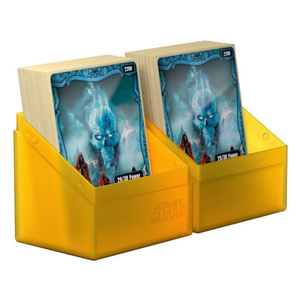 Ultimate Guard Boulder 80+, Deck Case For 80 Double-Sleeved Tcg Cards, Amber, Secure & Durable Storage For Trading Card Games, Soft-Touch Finish