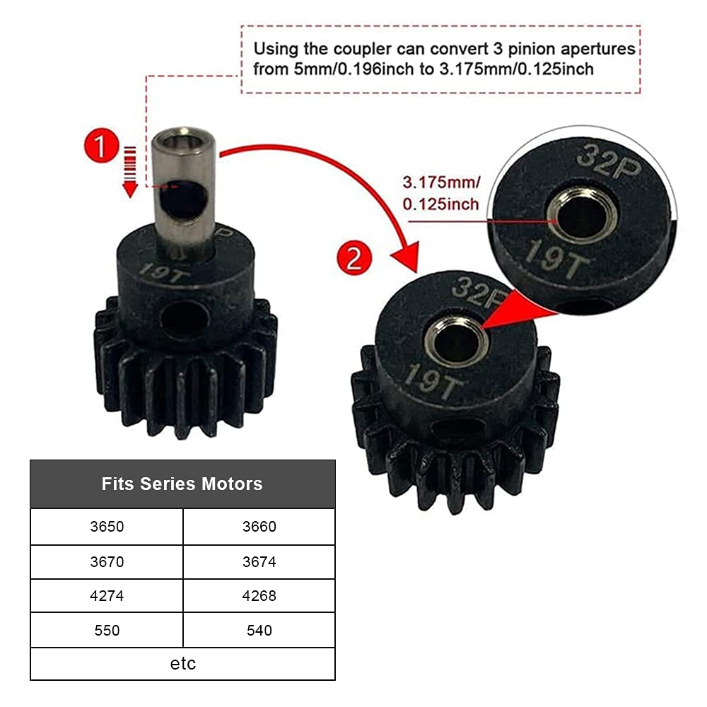 AIYIHOBBY Metal Steel 6878 Differential Gear Complete Slipper Clutch and 32P 15T/17T/19T Pinions Gear Set for Traxxas Slash 4X4