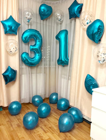 7 Balloon, Blue Number Balloons 40 Inch, 7Th Birthday Decorations For Kids Girls Boys, Blue Party Decoration For Women Men, Numb