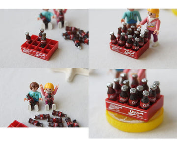 MINIA Miniature Set 1:12 Scale Soda Beverage Can Coffee Mug Cup Cola Dollhouse Decoration (Coke 12 Bottles)
