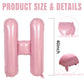 40 Inch Pink Letter Balloons, Large H Letter Balloons Foil Helium Balloons, Mylar Big Single Alphabet H Balloons, Pink Balloon L