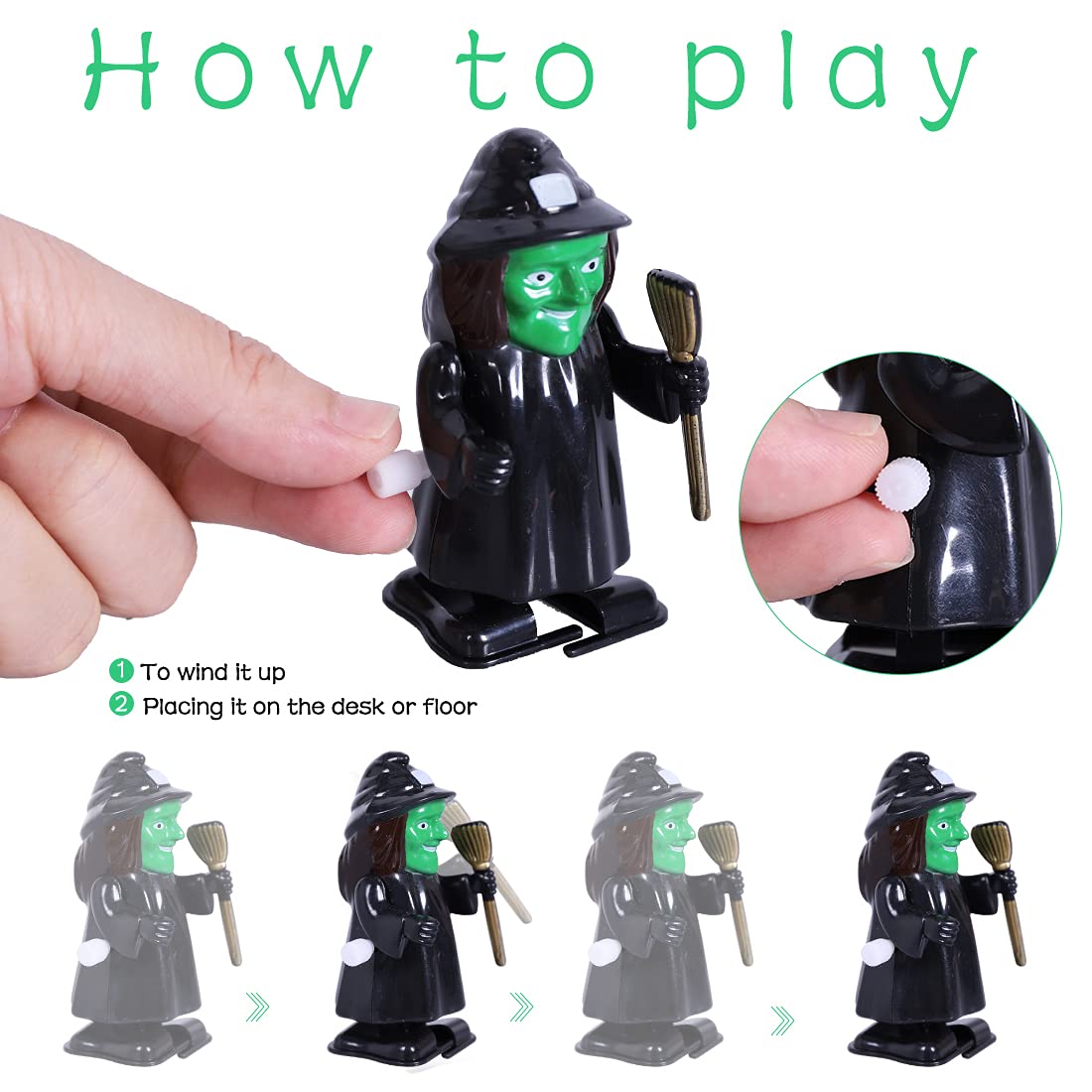 Max Fun 24Pcs Halloween Wind Up Toys Assortment For Halloween Party Favors Treat Bag Stuffers Goody Bag Filler Halloween Treats Prizes (Halloween)