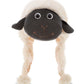 DolliBu Plush hats - Super Soft Warm Hat with Ear Flaps, Stuffed Animal Halloween Costume for Kids & Teens - One Size, Black Nos