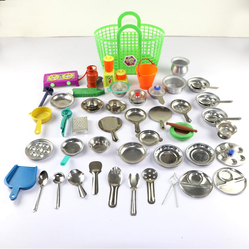 Miniature Kitchen Set For Kids Girls | Real Cooking Kit For Play | Steel Kitchen Set For Girls | Choppu Jaman | Miniature Cookin