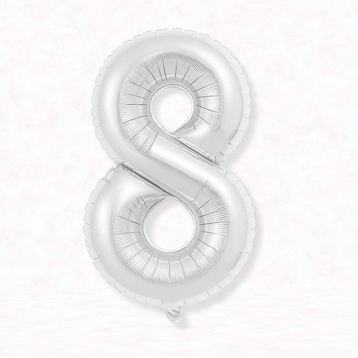 Flyloons 8 number Foil Balloon Silver 16 inch Size For Baby Kids Boys Girls Happy Birthday Anniversary Decoration Items 8th Year