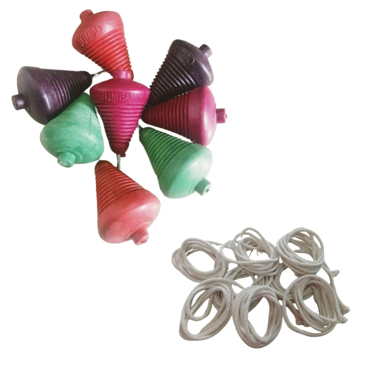 ZOKCY Plastic Spinning Lattu with Thread for Kids/Traditional Indian Game/Outdoor Games/Toys for Kids (Pack of 8 Pcs, Multicolor