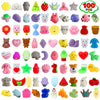 100 Pack Squishies Toys, Tiny Mochi Squishy Fidget Toys Random Bulk Party Favors For Kids 4- 8 8-12 Goodie Bag Pinata Stocking Stuffers Classroom Prizes Treasure Box Egg Fillers Girls
