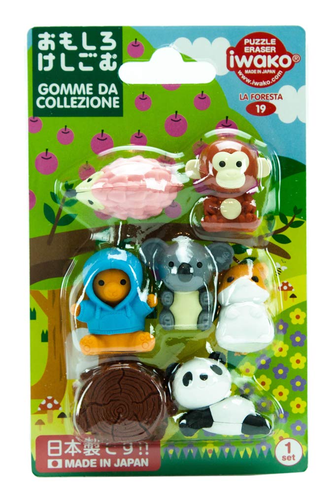 Iwako Japanese Kawaii Animal Eraser Set