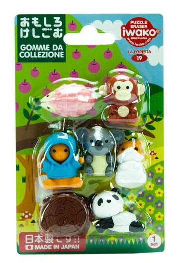 Iwako Japanese Kawaii Animal Eraser Set