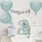 30 Pcs 18 Inch Baby Blue Heart Balloons Foil Blue Heart Shaped 18 Inch Balloons Helium Mylar Balloons Foil Balloon Baby Shower D
