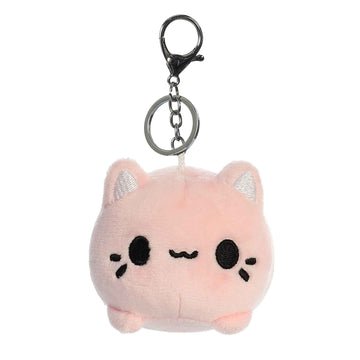 Aurora® Enchanting Tasty Peach® Strawberry Meowchi Keychain Stuffed Animal - Bright & Colorful Design - Showpiece Plush - Pink 3.5 Inches