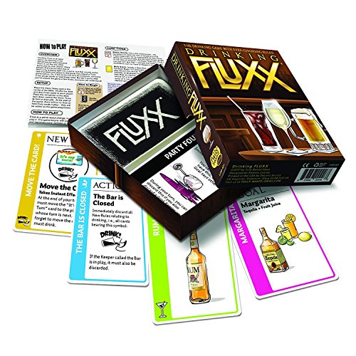 Looney Labs Drinking Fluxx Card Game - mature-themed Card Games Couples Gifts Fun Party Games for mature-themeds Date Night Ideas Best Drinking Games for mature-themeds Party mature-themed Games for Parties 2-6 Players