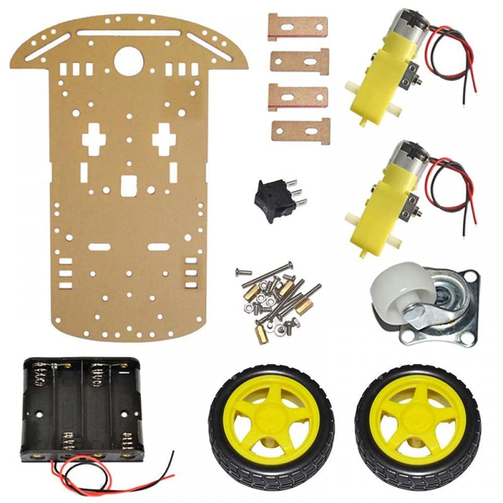 Primerobotics Ct-Ps-2Wdkit 2Wd Smart Robot Bot With Chassis, Bo Motor, Wheels, Clamps, Speed Encoder, Battery Box, Switch - Diy 