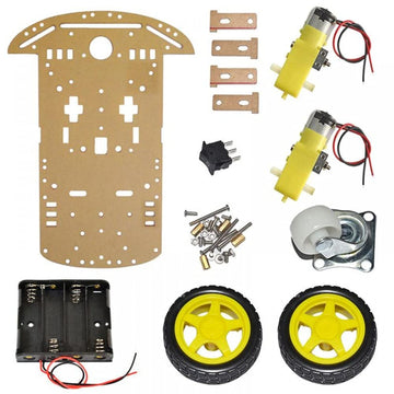 Primerobotics Ct-Ps-2Wdkit 2Wd Smart Robot Bot With Chassis, Bo Motor, Wheels, Clamps, Speed Encoder, Battery Box, Switch - Diy 