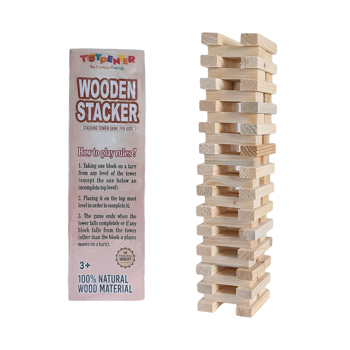 Mky Wooden Stacking Tower Game,Games & Puzzles For Kids, Toys For Kids, Ages 6 And Up
