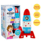 Wooden Stacker Toy Space Rocket - 6 Magnetic Stacking Pieces - Magnet Building Set with Surprise Astronaut Inside, Fun Hands On