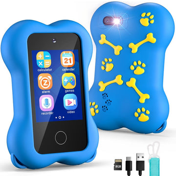 TERRAMUS Cute Paws Kids Smart Phone Toys, 2.8'' Touchscreen HD Dual Camera Cell Phone for Toddlers, Play Phone with MP3 Music Pl