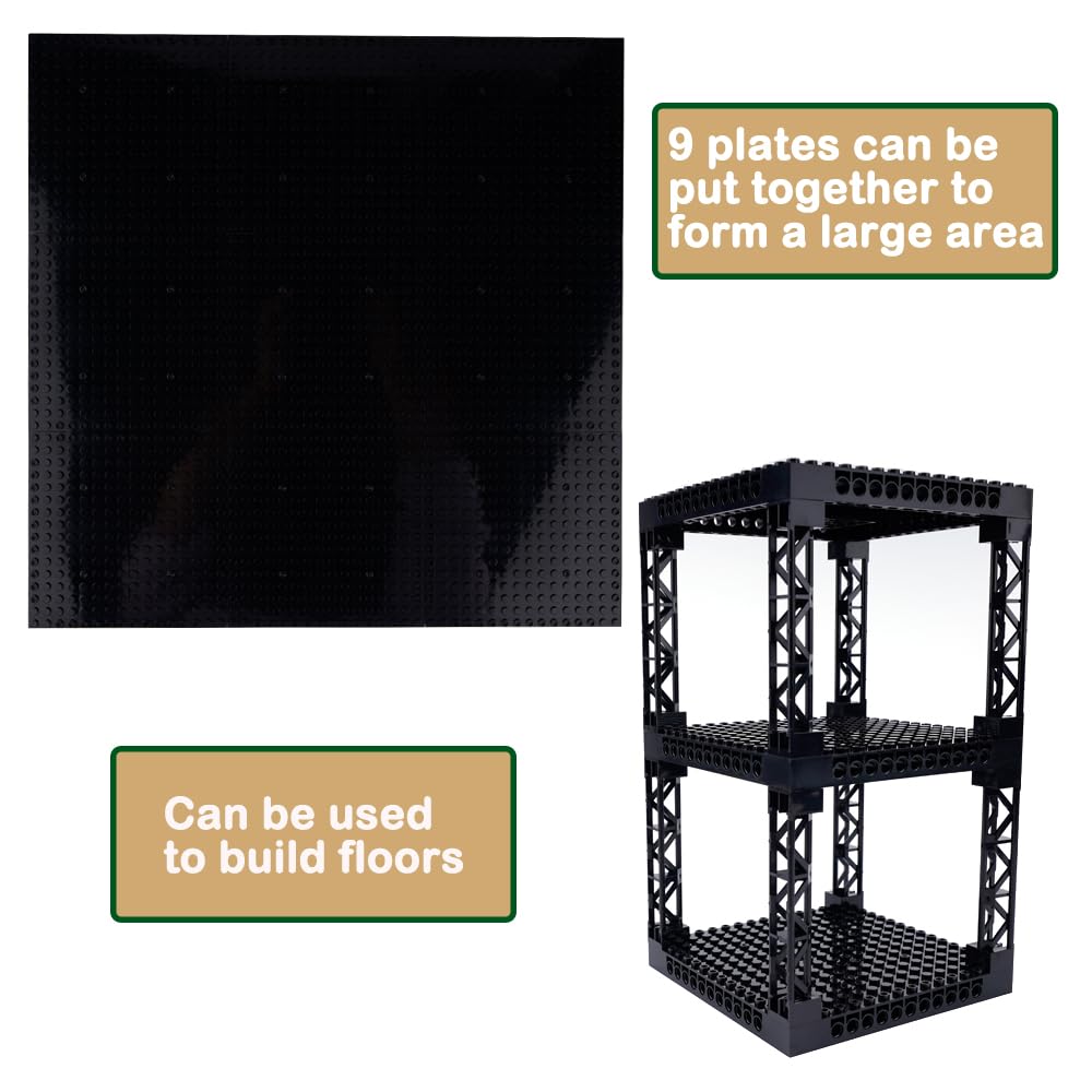 Wsryltch Brick 16X16 Plate 1/3 With Holes,Pins Suppor Pillar Accessories Pack,Pixel Art Painting Base Classic Building Block Bul