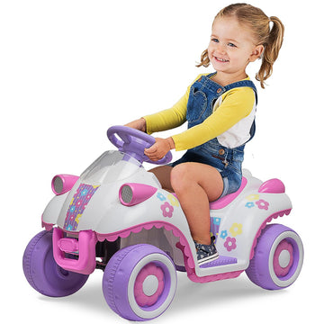 Kid Trax Flower Power 6V Ride On - Little Girls Toys, Toddler Car, Ride On Car, Kids' Electric Vehicle, Durable, Inside/Outside