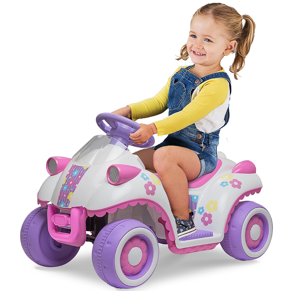 Kid Trax Flower Power 6V Ride On - Little Girls Toys, Toddler Car, Ride On Car, Kids' Electric Vehicle, Durable, Inside/Outside