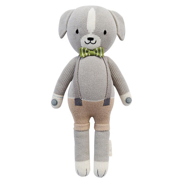 Cuddle + Kind Noah The Dog Little 13'' Hand-Knit Doll - 1 Doll = 10 Meals, Fair Trade, Heirloom Quality, Handcrafted In Peru, 10