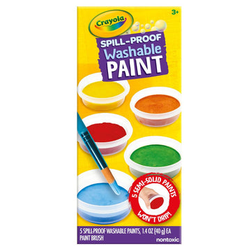 Crayola Spill Proof Paint Set (5ct), Washable Paint for Kids, Craft Supplies for Classrooms, School Supplies