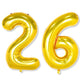 Flyloons 26 number Golden Foil Balloon 16 inch Size Birthday Decoration Items Pack of 2 | 26th Year Balloons | Twenty Six