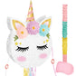 Foldable Unicorn Piñata - Unicorn Birthday Party Supplies Extendable Piñata With Blindfold Bat And Tassels Unicorn Birthday Party Decoration Games Folding Pink Unicorn Piñatas For Kids Classroom Game
