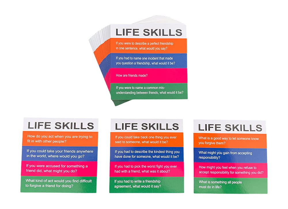 YEHUA! Totika Therapy Game Five Card Set with 48 Colored Stackable Blocks - Self Esteem  Junior  Teen/mature-themed  Life Skills and Icebreaker - A Game of Fun  Skill and Communication