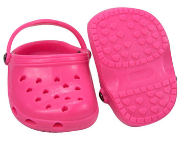 Sophia'S 18' Doll Set Of Two Comfy Polliwog Garden Clog Shoes In Hot Pink And White