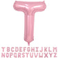 40 Inch Pink Letter Balloons, Large T Letter Balloons Foil Helium Balloons, Mylar Big Single Alphabet T Balloons, Pink Balloon L