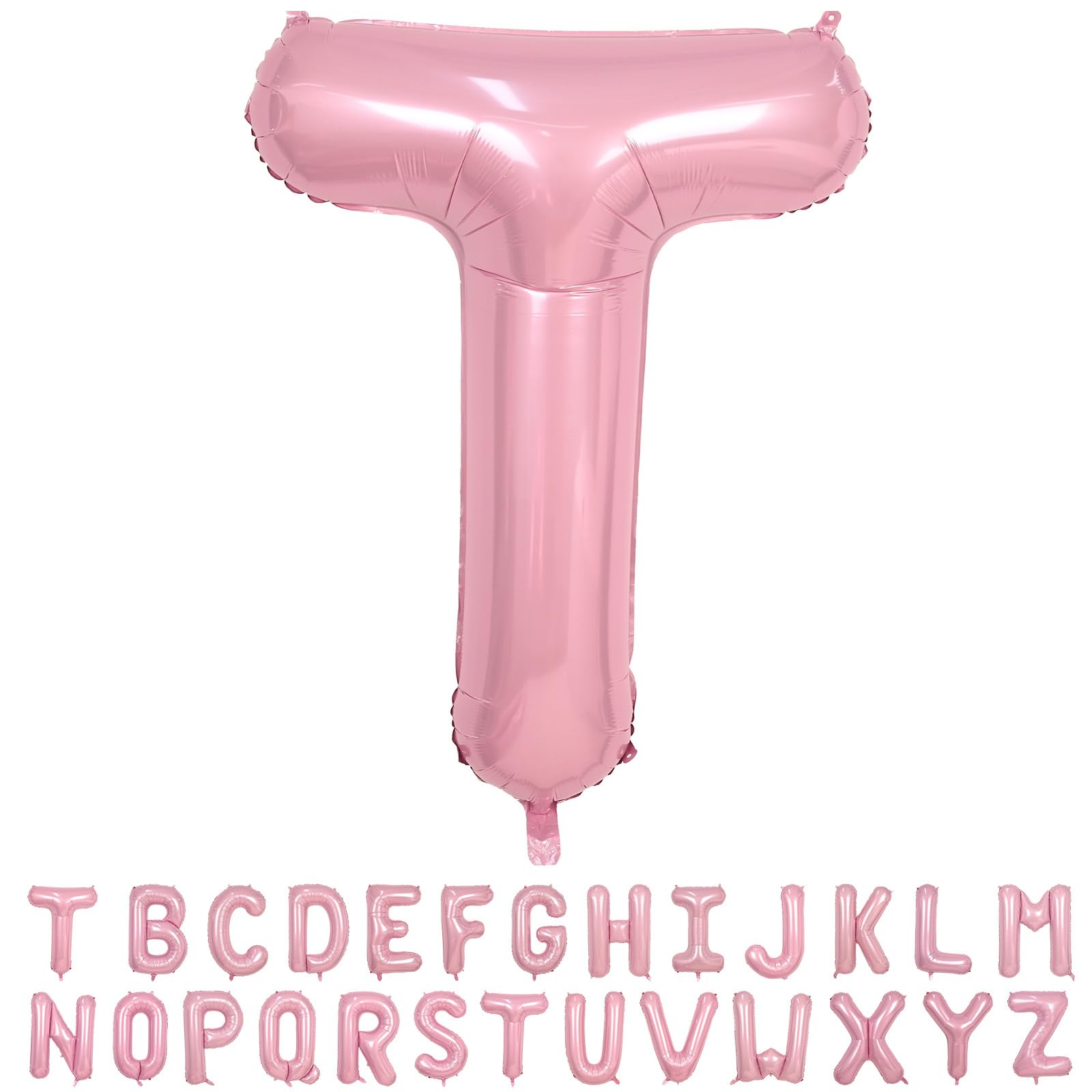 40 Inch Pink Letter Balloons, Large T Letter Balloons Foil Helium Balloons, Mylar Big Single Alphabet T Balloons, Pink Balloon L