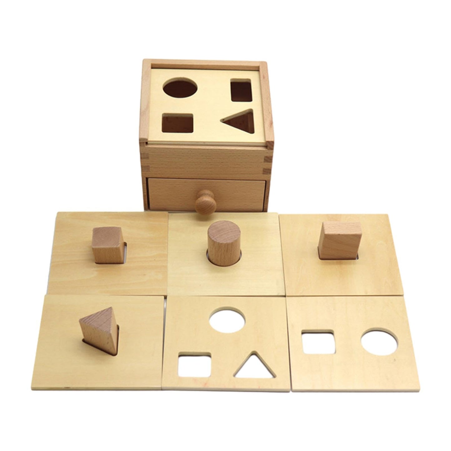 Ujeavette Wooden Shape Sorting Cube Montessori Toy For Children Toddlers Birthday Gift