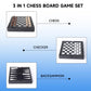 GSE Games & Sports Expert 12.5" Premium Leather 3-in-1 Chess, Checkers & Backgammon Set - Classic Board Game for Kids & Adults