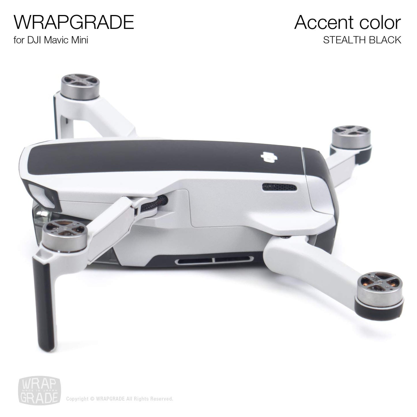 Wrapgrade Skin Compatible With Dji Mavic Mini | Accent Color (Stealth Black)