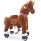 Ponycycle Kids Ride On Horse For Kids Ride On Toys Classic Model U (With Brake/ 36' Height/Size 4 For Age 4-8) Riding Horse Plush Ride On Pony Rideable Horse Walking Animal With Wheels Brown Ux424