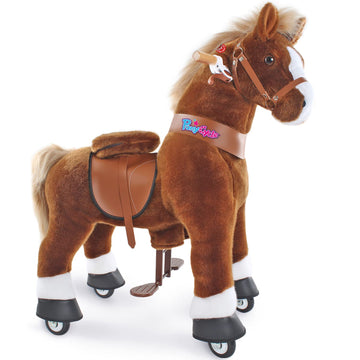 Ponycycle Kids Ride On Horse For Kids Ride On Toys Classic Model U (With Brake/ 36' Height/Size 4 For Age 4-8) Riding Horse Plush Ride On Pony Rideable Horse Walking Animal With Wheels Brown Ux424