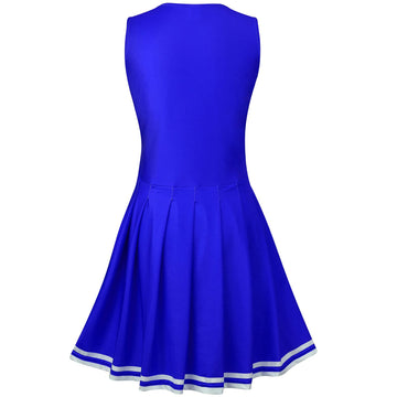 Grajtcin Girls Cheerleader Costume Dress For Kids Halloween Costume 10 Years Cheer Uniform Cheerleading Outfit (150, Blue)