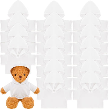 18 Pcs Stuffed Bear Clothes Sublimation Blank Bear Shirt Doll T-Shirts Stuffed Animal Tshirt Basic Hoodie Easy to Wear Fit 14-18 Inches Stuffed Dolls