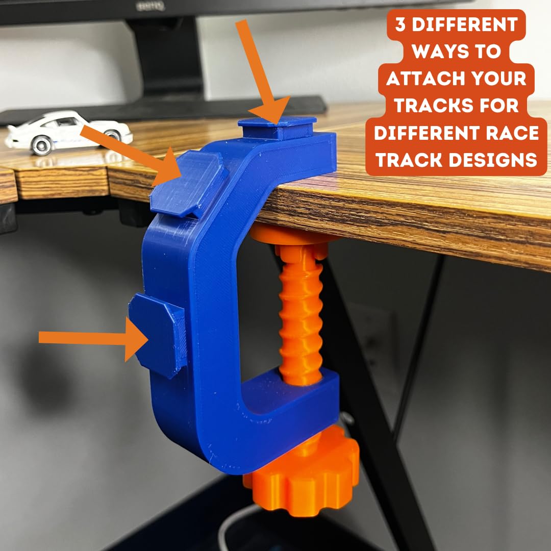 Clamp Attachment Compatible With Hot Wheels Racetracks | Clamp For Attaching To Tables For Toy Racetracks | Create Epic Racetrac