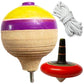 Rithvedhi Wooden Spinning Top Toy Set for Kids 3+ | Pack of 2 Traditional Buguri/Bambaram/Bongaram with Rope | Handcrafted Natur
