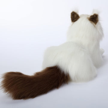 CU-MATE 20 Handmade Plush Stuffed Cat - Soft Ragdoll Toy for Boys/Girls, Lifelike Brown and White, Perfect Gift for Kids