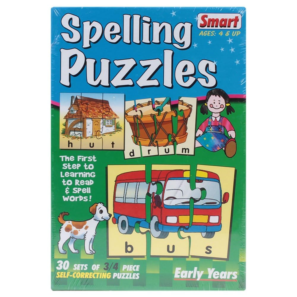 Smart Spelling Puzzles (MultiColor, Set Of 30), Kid